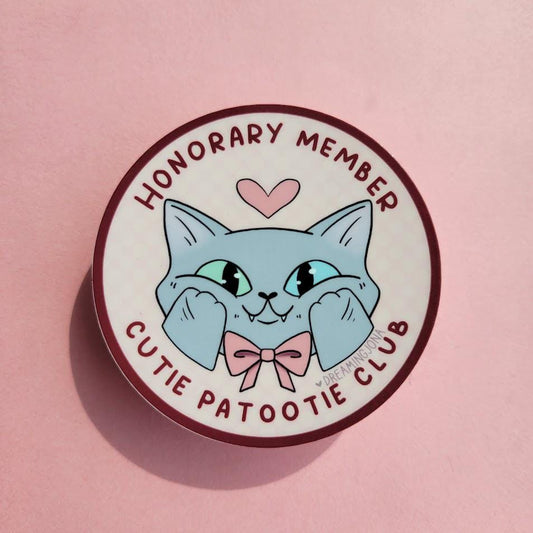 Cutie Patootie Club Cat Sticker