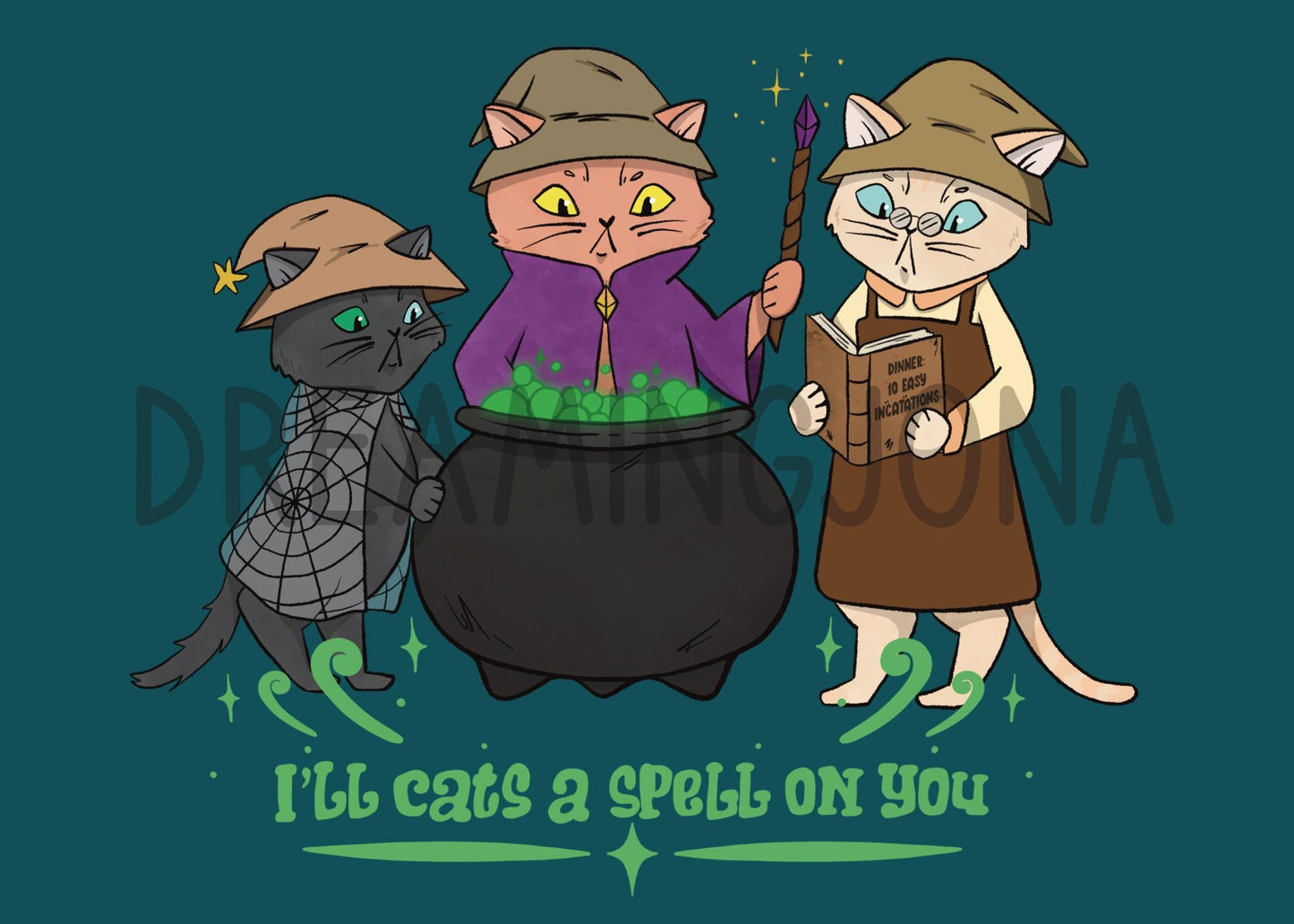 Spell Catsers | Spooky Cat Art Print 5 x 7
