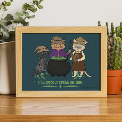Spell Catsers | Spooky Cat Art Print 5 x 7