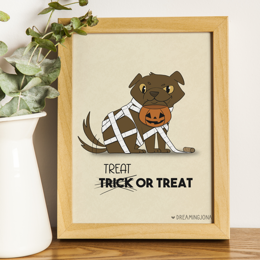 Treat or Treat! Halloween Dog Art Print | 5 x 7 Print