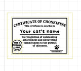 Personalized Fridge Magnet | Certificate of Chonkiness