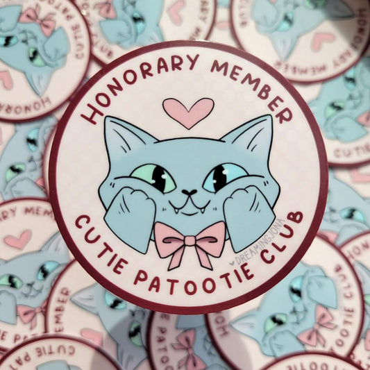 Cutie Patootie Club Cat Sticker