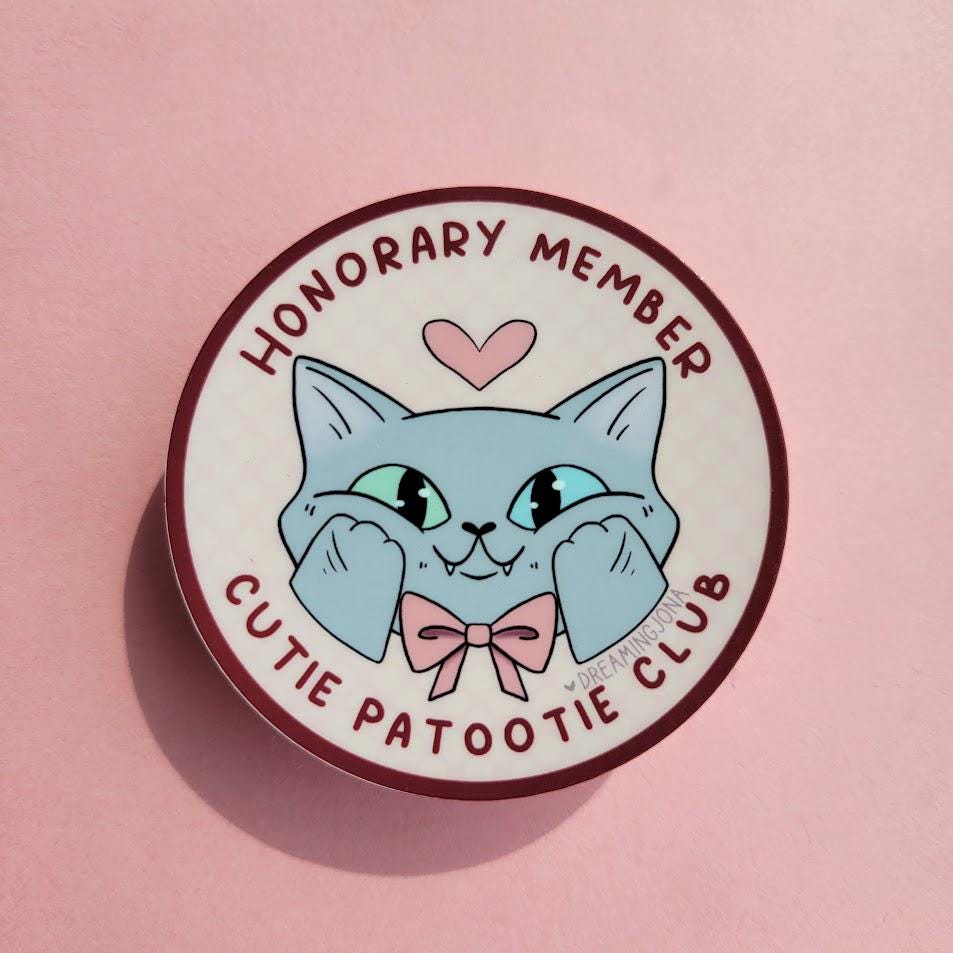 Cutie Patootie Club Cat Sticker