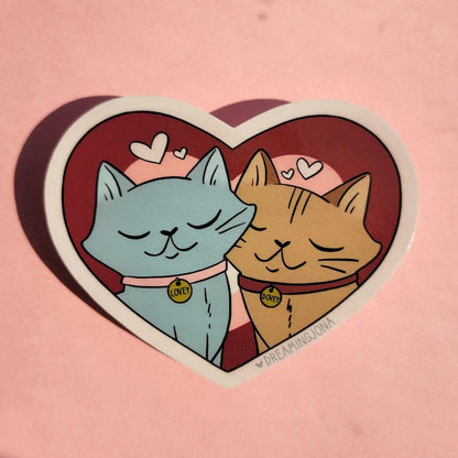 Lovey Dovey | Two Little Critters in Love | Cute Cat Sticker