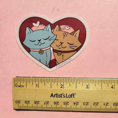 Lovey Dovey | Two Little Critters in Love | Cute Cat Sticker