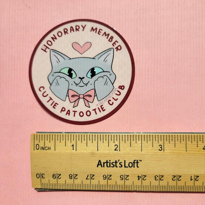 Cutie Patootie Club Cat Sticker