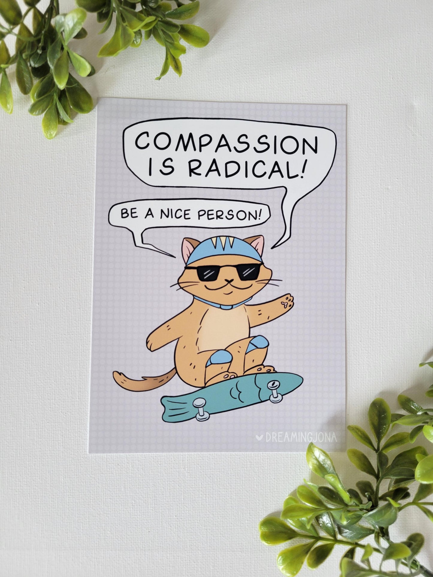 Compassion is Radical | Cat Art Print 5 x 7
