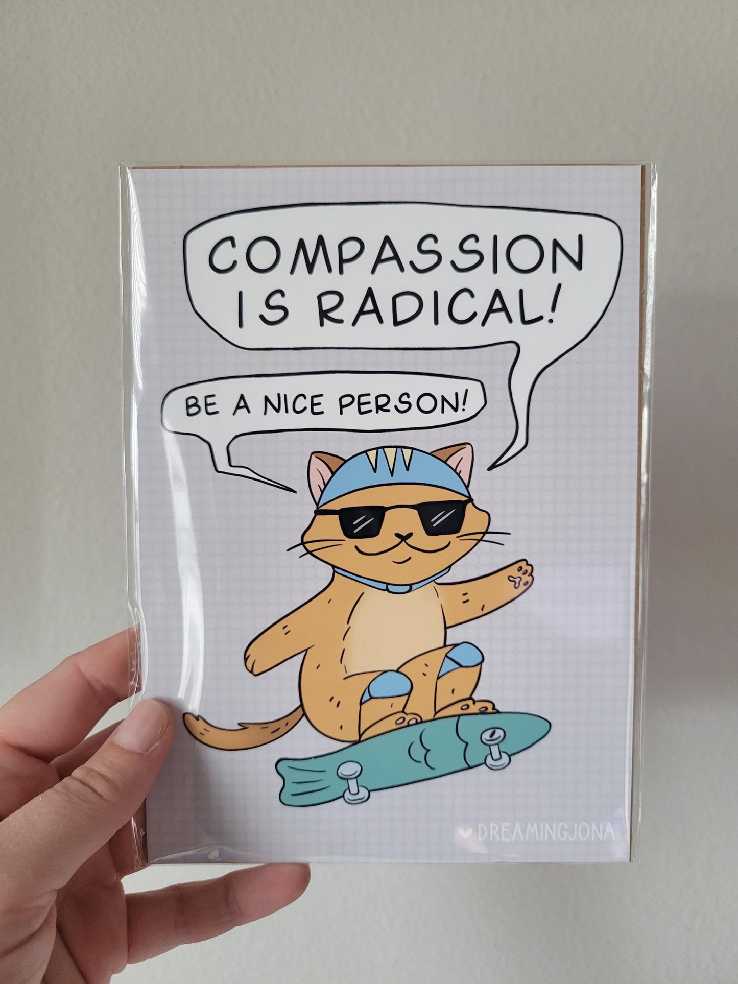 Compassion is Radical | Cat Art Print 5 x 7